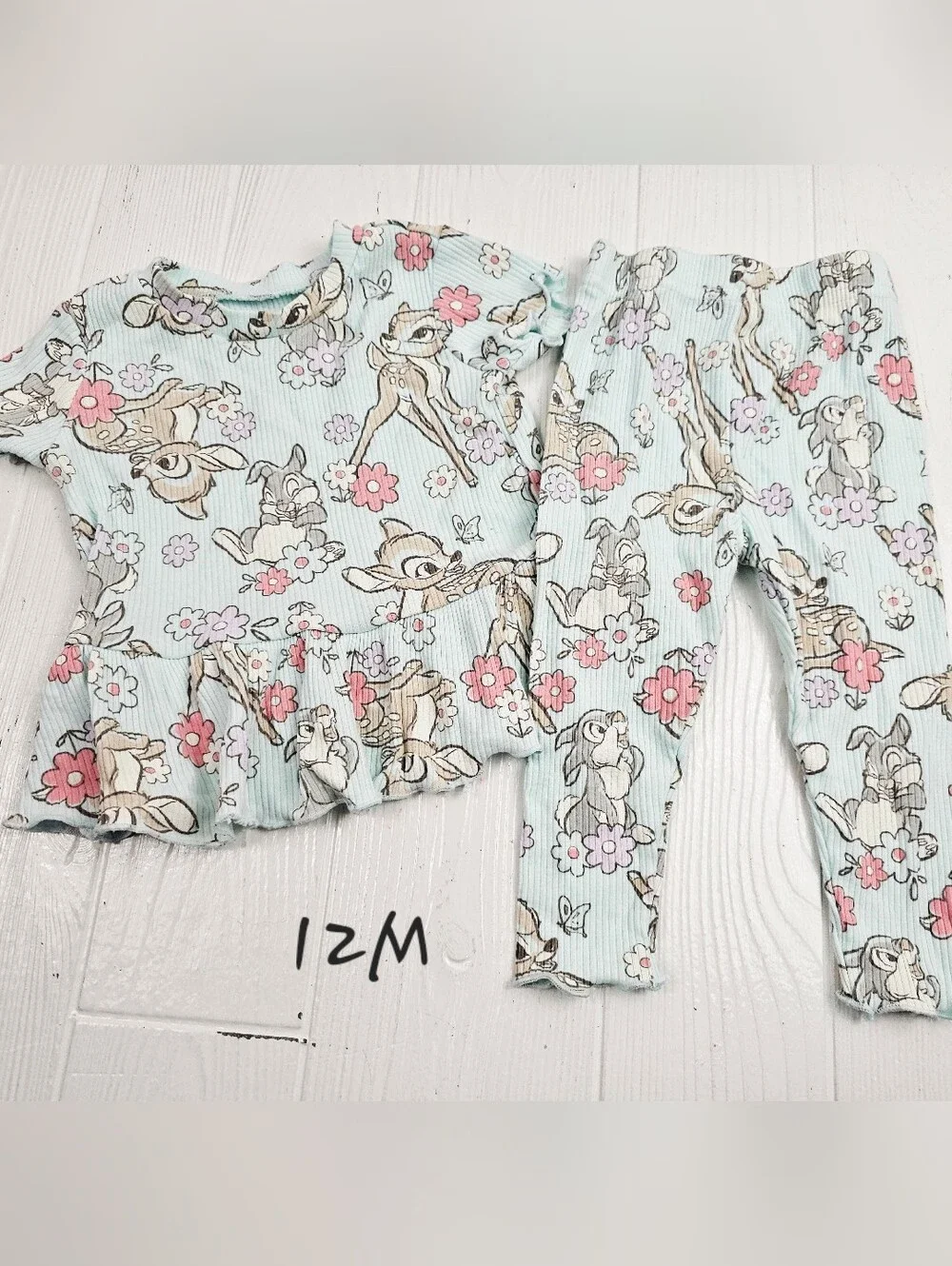 Disney Bambi Rib Short Sleeve Top & Leggings Set. 12 Month